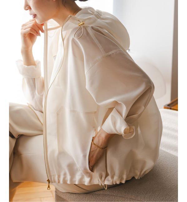 NOBLE「《WEB限定追加予約2》ミルキーシアーボリュームブルゾン」|その他|ホワイト A