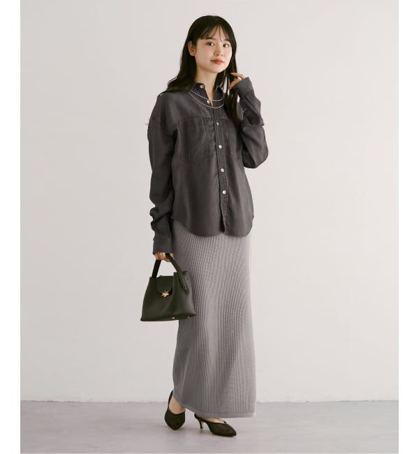 NOBLE「《セットアップ対応》メッシュニットスカート」|スカート|