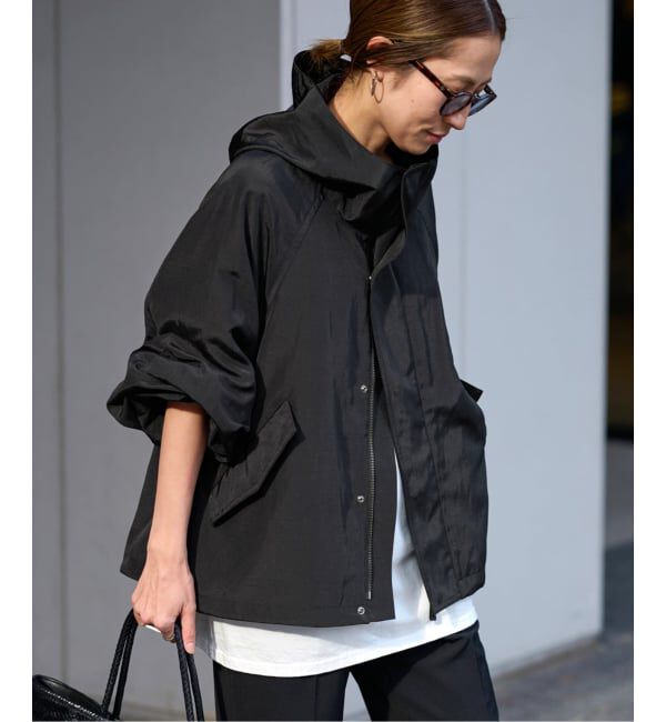 FRAMeWORK「≪追加≫リネンPLタッサーフードショートブルゾン」|ブルゾン・スタジャン|