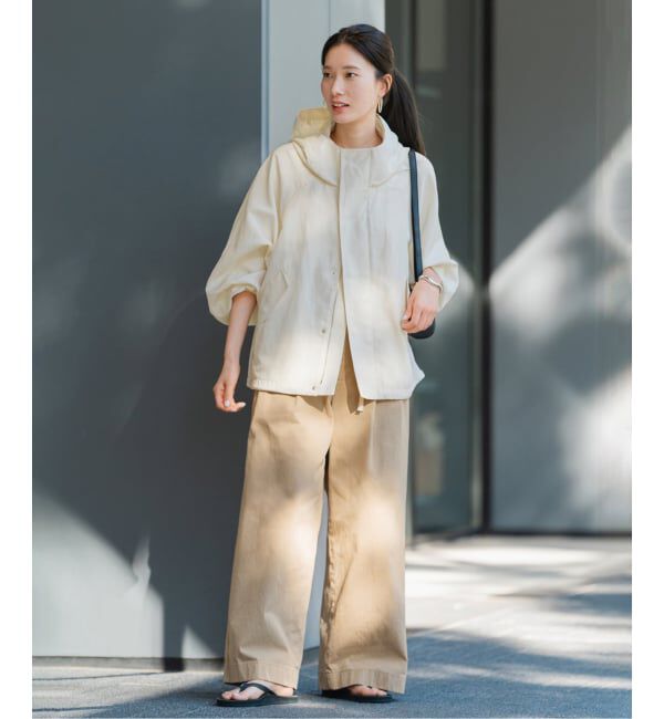 FRAMeWORK「≪追加≫リネンPLタッサーフードショートブルゾン」|ブルゾン・スタジャン|