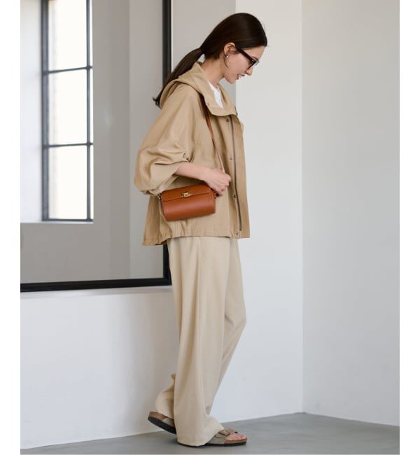 FRAMeWORK「≪追加≫リネンPLタッサーフードショートブルゾン」|ブルゾン・スタジャン|