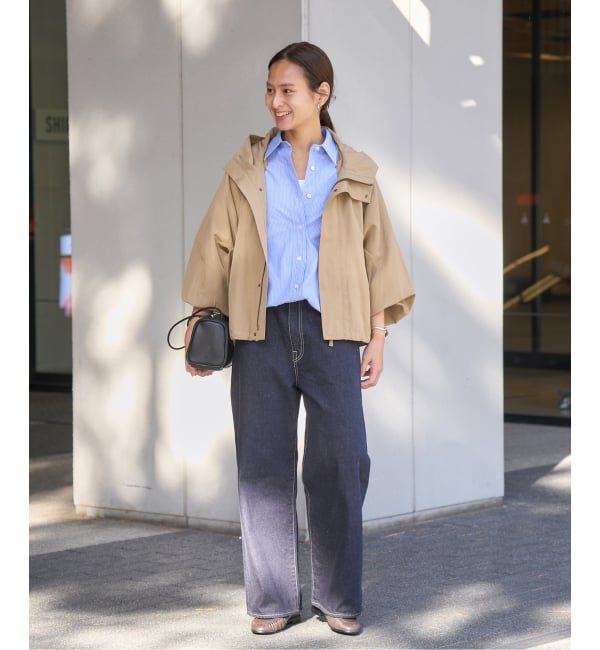 FRAMeWORK「≪追加≫リネンPLタッサーフードショートブルゾン」|ブルゾン・スタジャン|