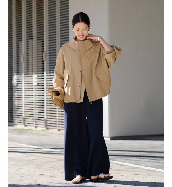 FRAMeWORK「≪追加≫リネンPLタッサーフードショートブルゾン」|ブルゾン・スタジャン|