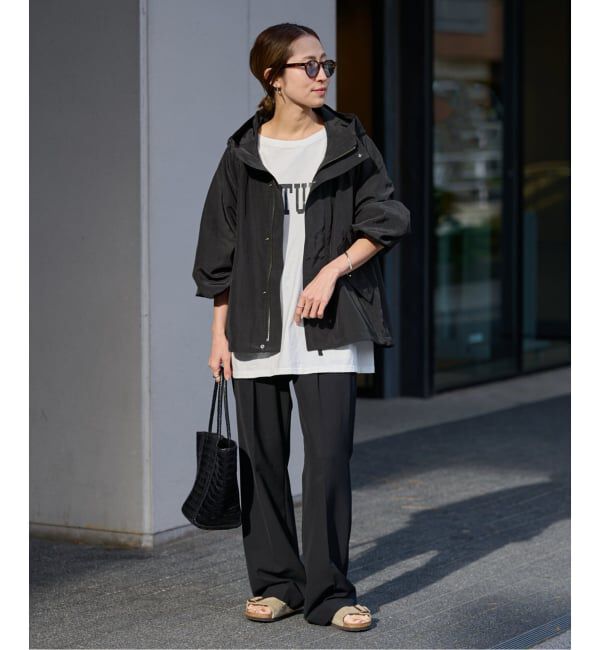 FRAMeWORK「≪追加≫リネンPLタッサーフードショートブルゾン」|ブルゾン・スタジャン|