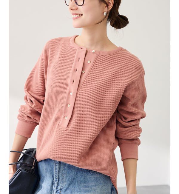 FRAMeWORK「ワッフルロンT」|Tシャツ・カットソー|ピンク