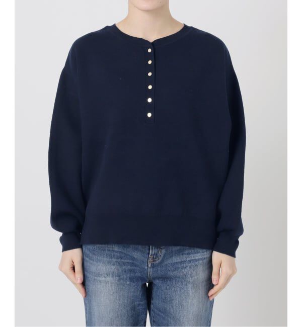 Spick and Span「《新色有り / 追加》メタルボタンヘンリーネックニット」|ニット・セーター|