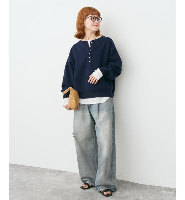 Spick and Span「《新色有り / 追加》メタルボタンヘンリーネックニット」|ニット・セーター|