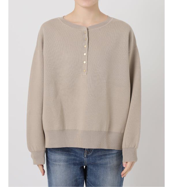 Spick and Span「《新色有り / 追加》メタルボタンヘンリーネックニット」|ニット・セーター|
