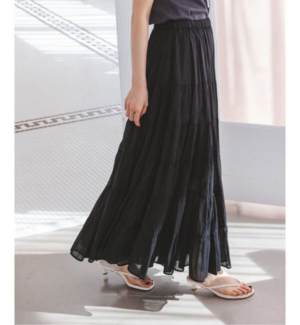 NOBLE「《予約》COUTURE D'ADAM/クチュールドアダム SushiVoile Tiered Skirt」|スカート|ブラック