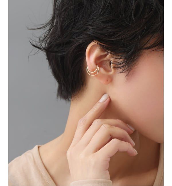 Lilas by Spick&Span「《予約》ダブルラインイヤーカフ K10（片耳）」|イヤーカフ|