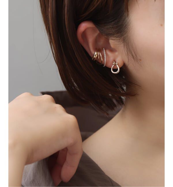 Lilas by Spick&Span「《予約》ダブルラインイヤーカフ K10（片耳）」|イヤーカフ|