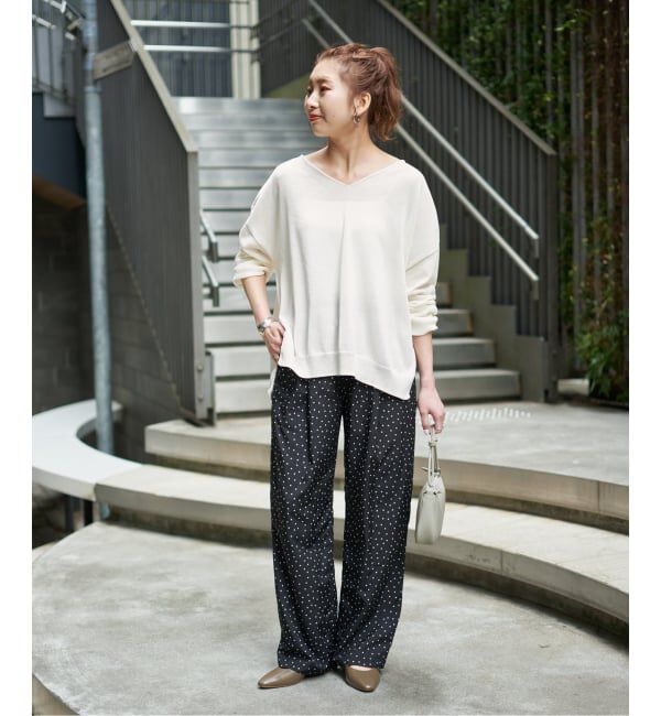 Spick and Span「《予約》ペーパーヤーンVネックルーズプルオーバー」|ニット・セーター|