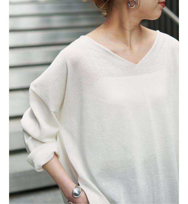 Spick and Span「《予約》ペーパーヤーンVネックルーズプルオーバー」|ニット・セーター|