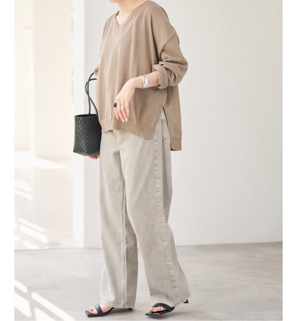 Spick and Span「《予約》ペーパーヤーンVネックルーズプルオーバー」|ニット・セーター|