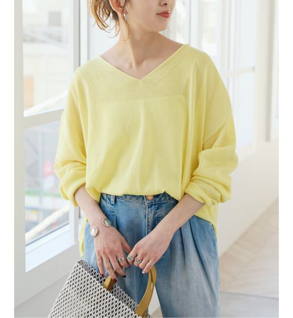 Spick and Span「《予約》ペーパーヤーンVネックルーズプルオーバー」|ニット・セーター|