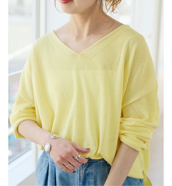 Spick and Span「《予約》ペーパーヤーンVネックルーズプルオーバー」|ニット・セーター|