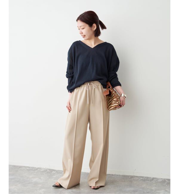 Spick and Span「《予約》ペーパーヤーンVネックルーズプルオーバー」|ニット・セーター|