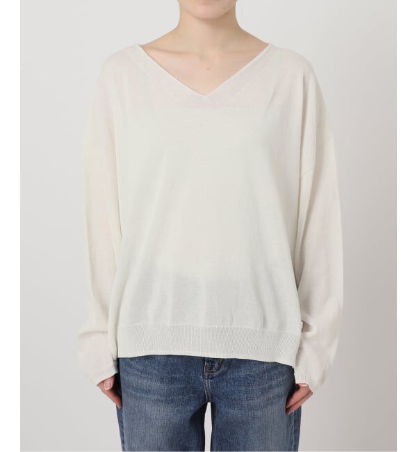 Spick and Span「《予約》ペーパーヤーンVネックルーズプルオーバー」|ニット・セーター|