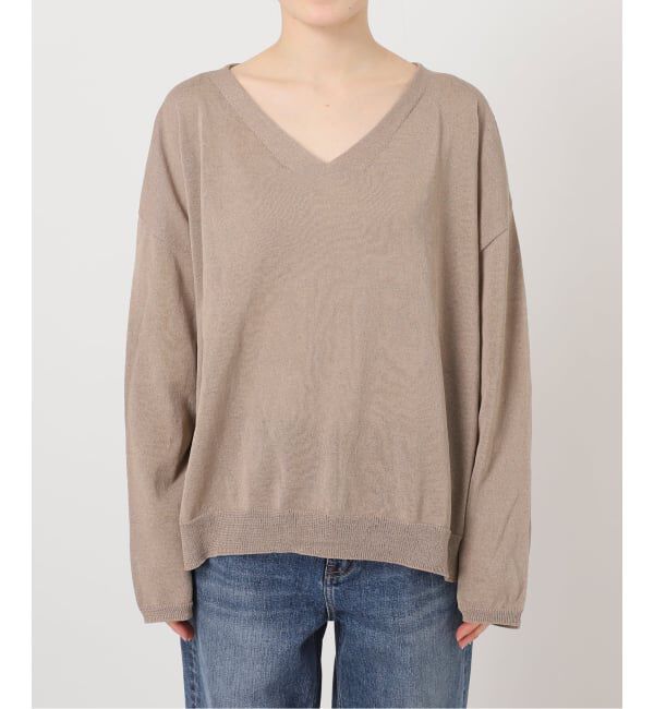 Spick and Span「《予約》ペーパーヤーンVネックルーズプルオーバー」|ニット・セーター|