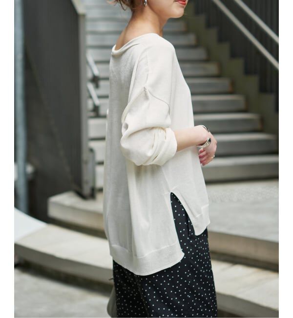 Spick and Span「《予約》ペーパーヤーンVネックルーズプルオーバー」|ニット・セーター|