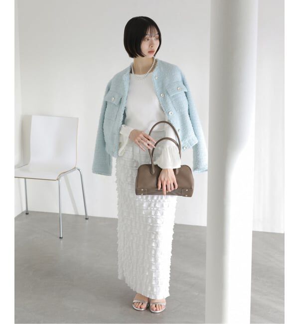  「【洗える】フリルスリーブニット」|ニット・セーター|