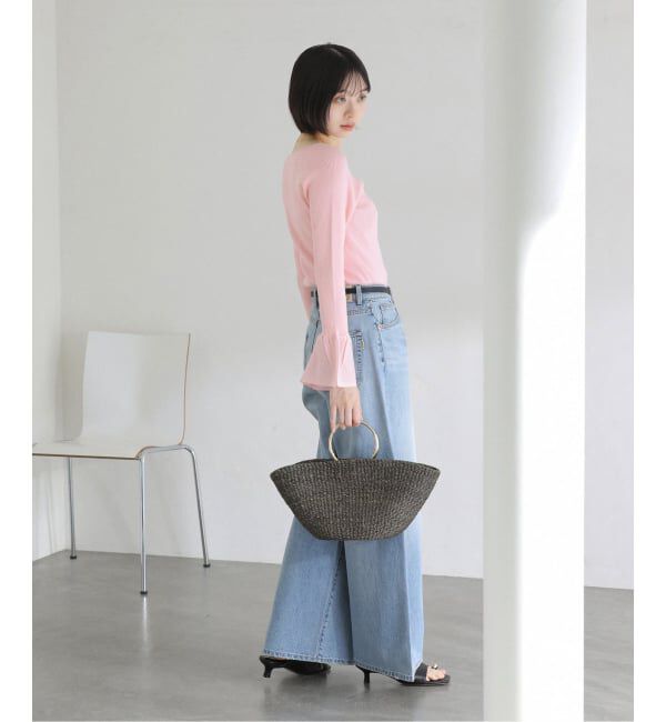  「【洗える】フリルスリーブニット」|ニット・セーター|