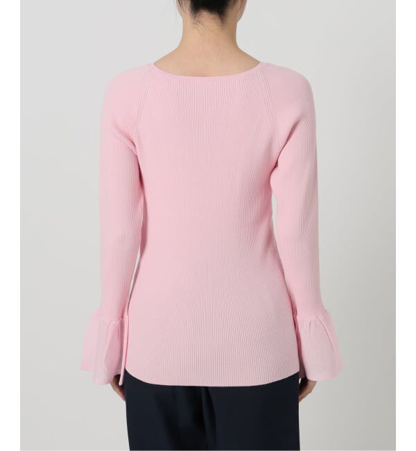  「【洗える】フリルスリーブニット」|ニット・セーター|