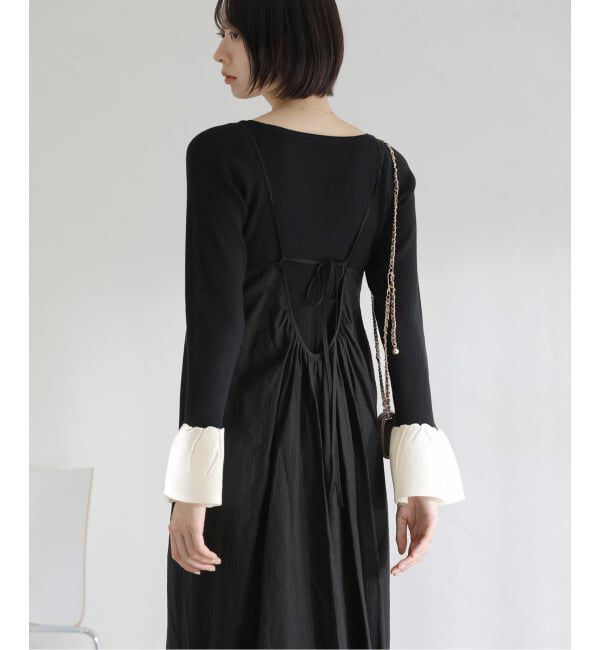  「【洗える】フリルスリーブニット」|ニット・セーター|