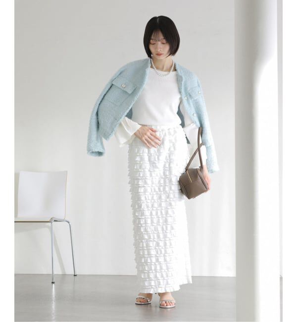  「【洗える】フリルスリーブニット」|ニット・セーター|