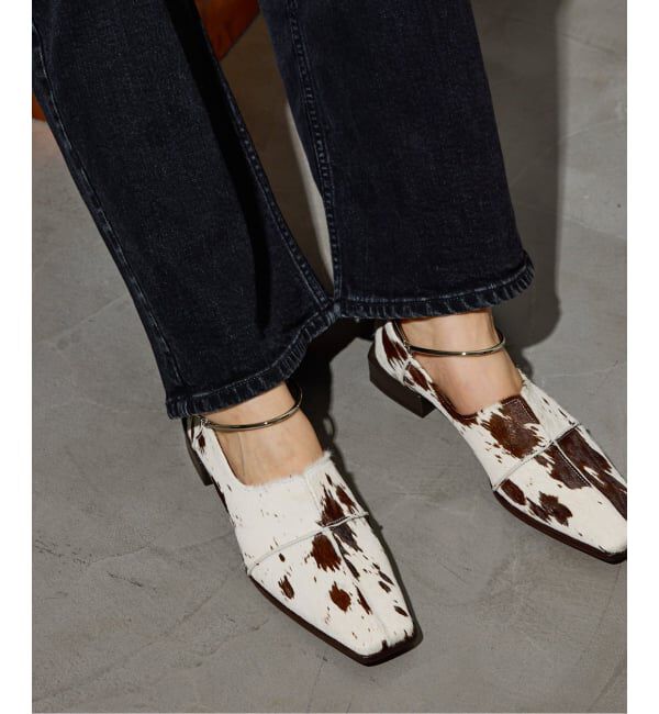 GRISE「GRISEレザースクエアクロスシームアンクルフラット」|その他|