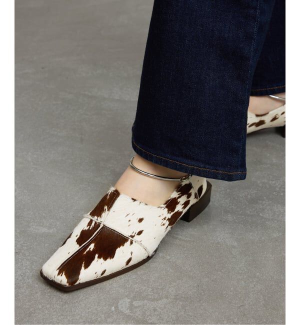 GRISE「GRISEレザースクエアクロスシームアンクルフラット」|その他|