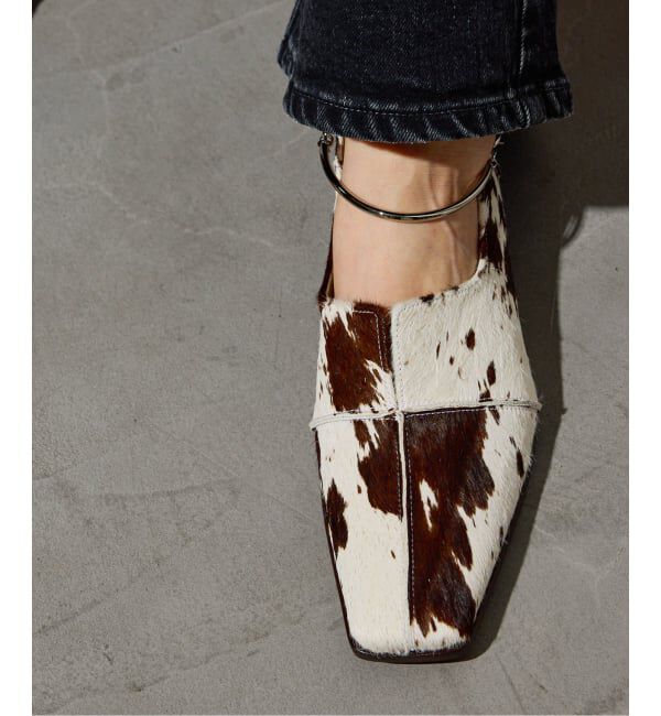 GRISE「GRISEレザースクエアクロスシームアンクルフラット」|その他|