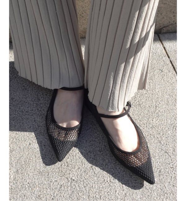  「《追加予約2》ポインテッドネットワンストラップフラット」|その他|