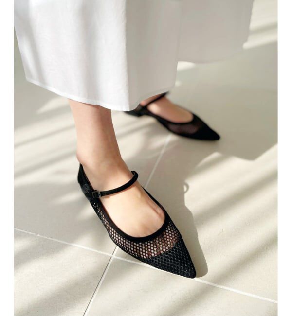  「《追加予約2》ポインテッドネットワンストラップフラット」|その他|