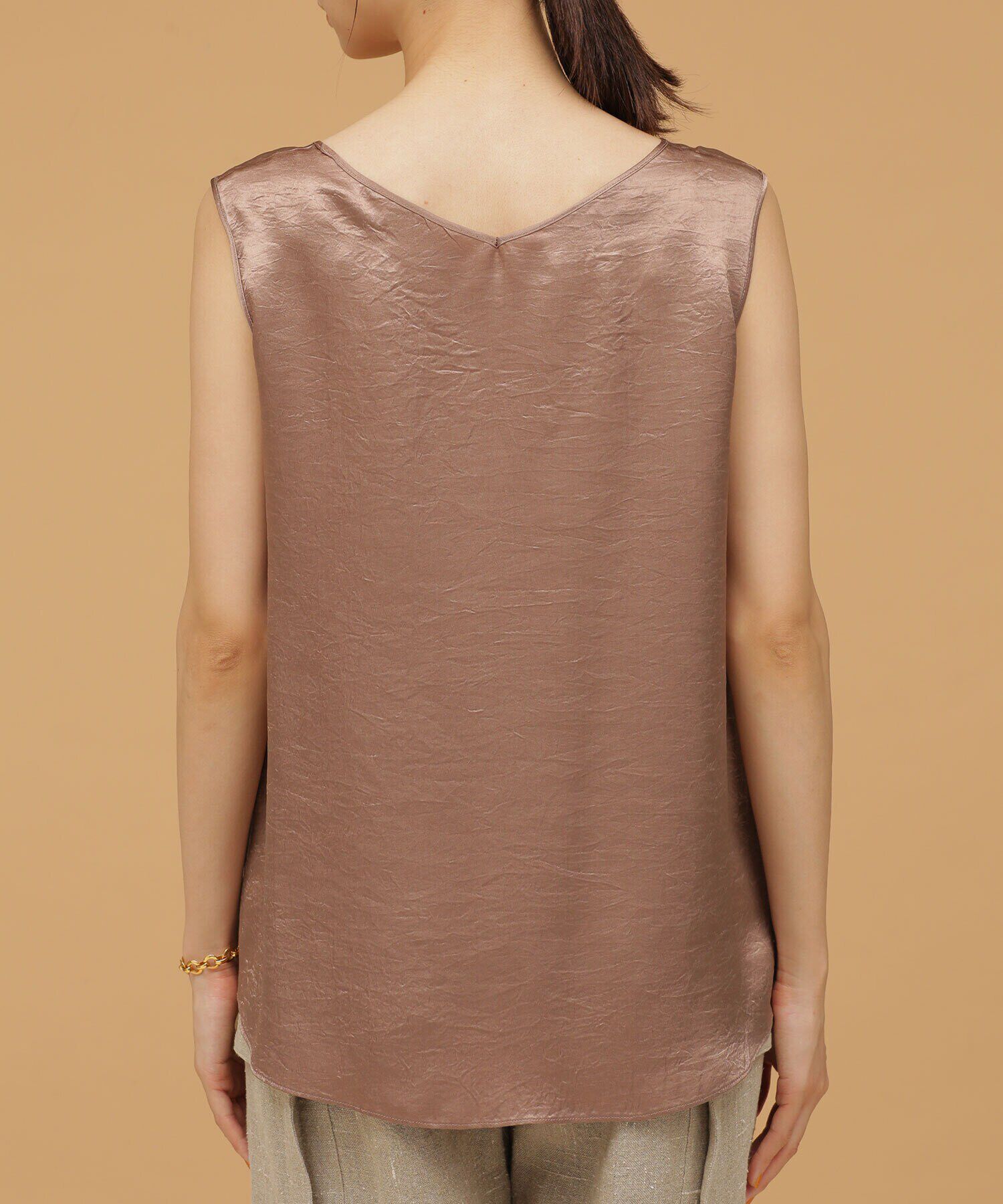 nano･universe「LB.03/ラッセル編みニットベスト サテンタンク」|ニット・セーター|