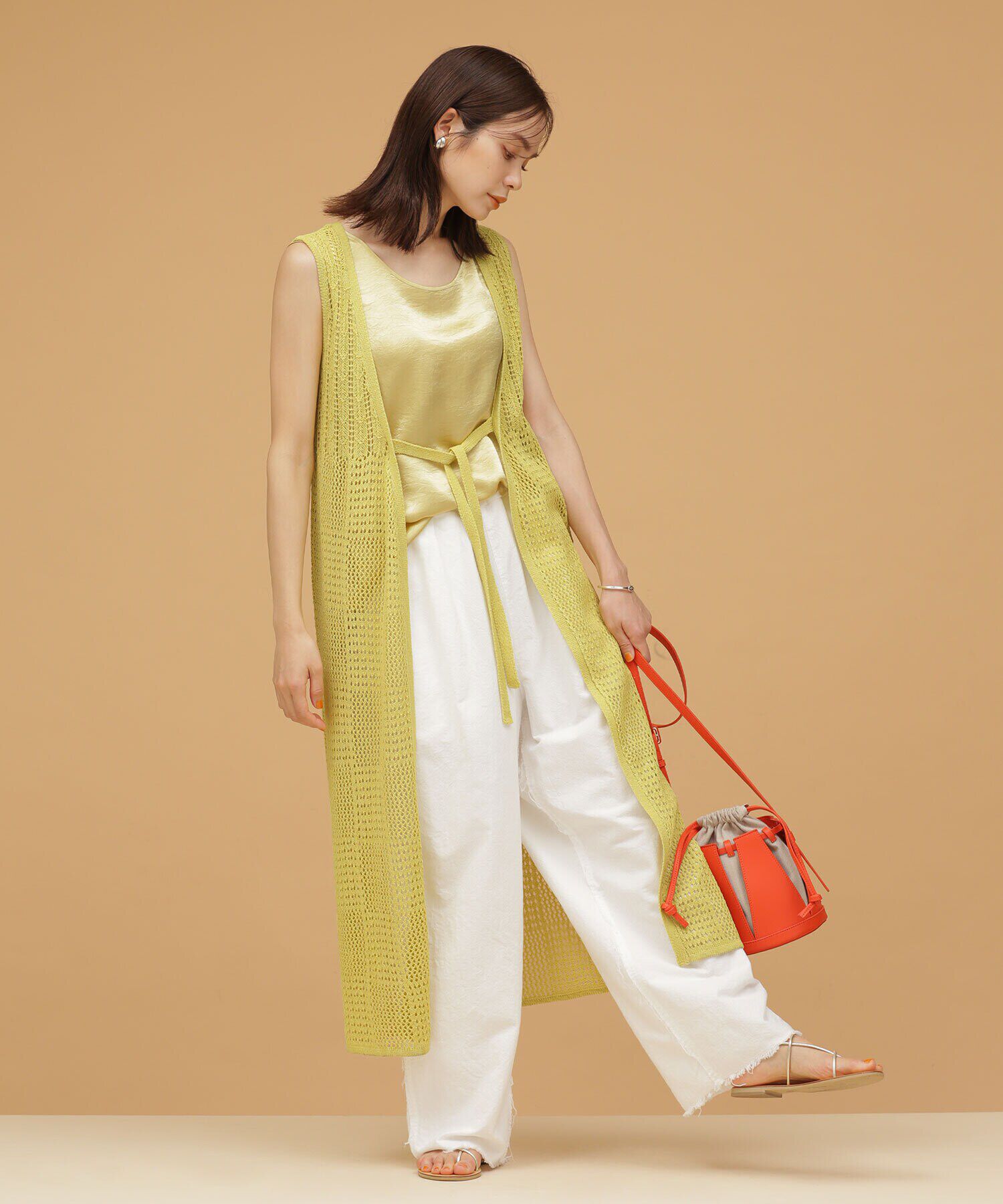 nano･universe「LB.03/ラッセル編みニットベスト サテンタンク」|ニット・セーター|