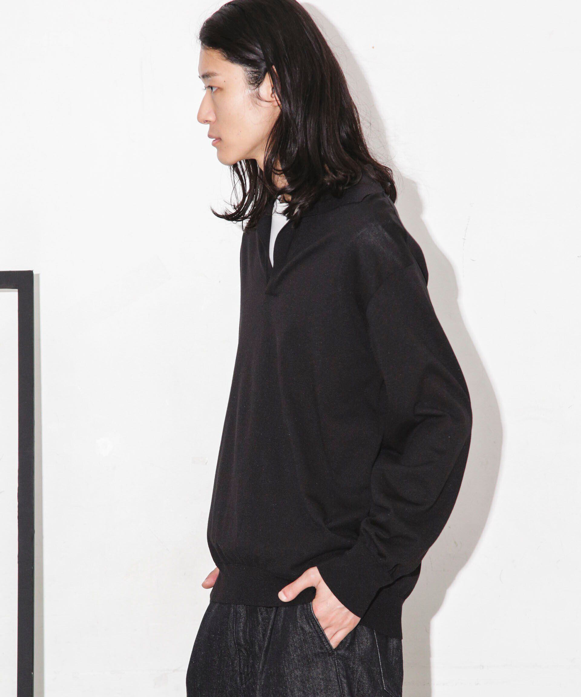 nano･universe「｢ESSENTIAL LINE｣天竺スキッパーポロ」|ニット・セーター|