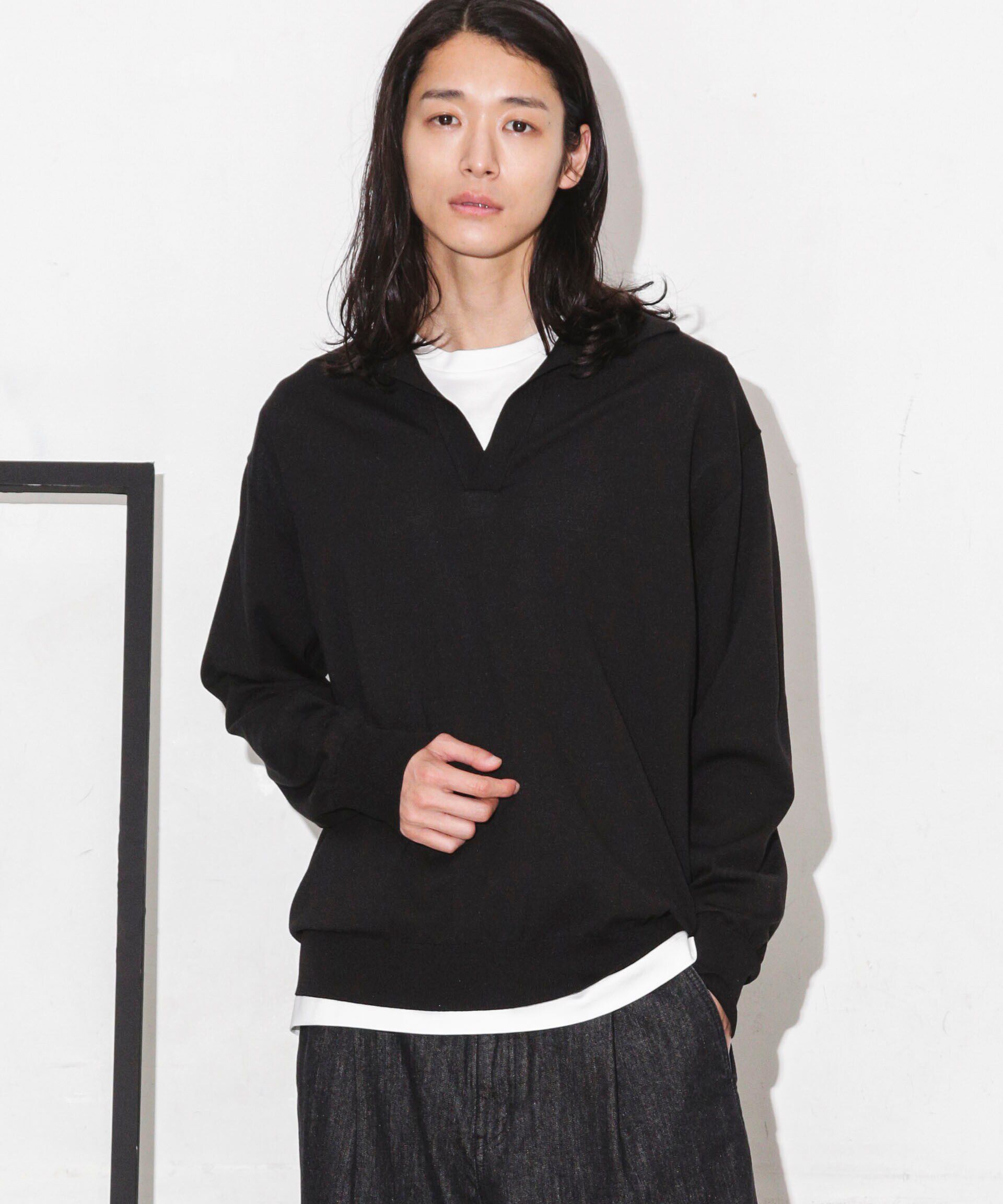 nano･universe「｢ESSENTIAL LINE｣天竺スキッパーポロ」|ニット・セーター|