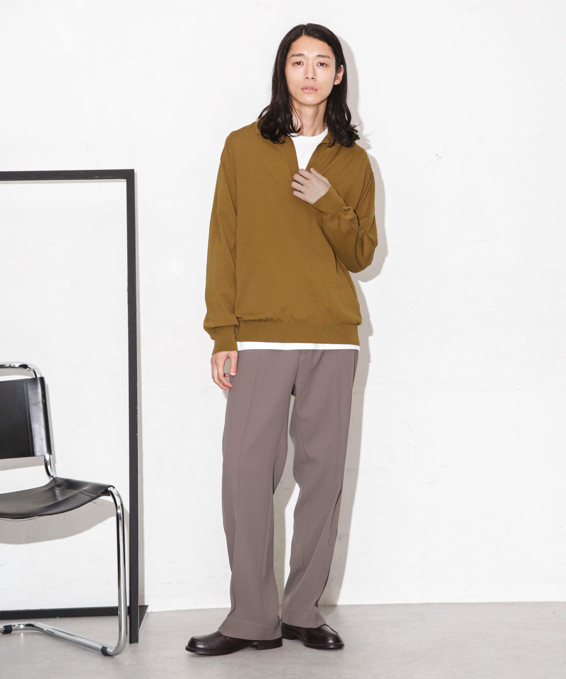 nano･universe「｢ESSENTIAL LINE｣天竺スキッパーポロ」|ニット・セーター|