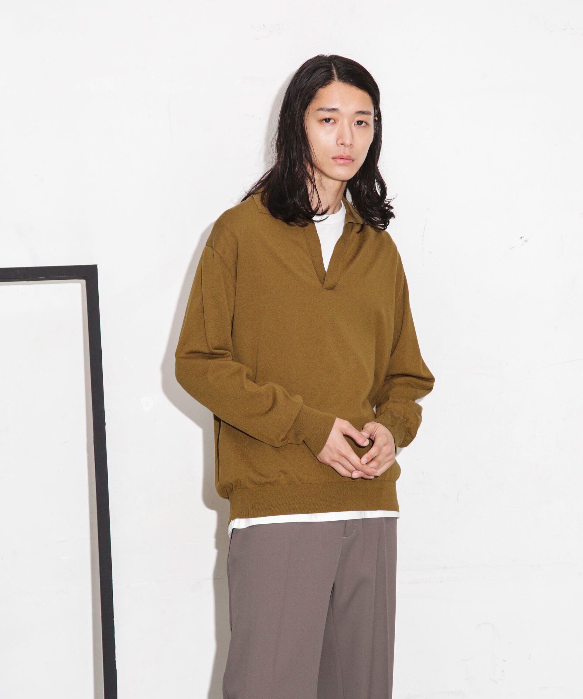 nano･universe「｢ESSENTIAL LINE｣天竺スキッパーポロ」|ニット・セーター|