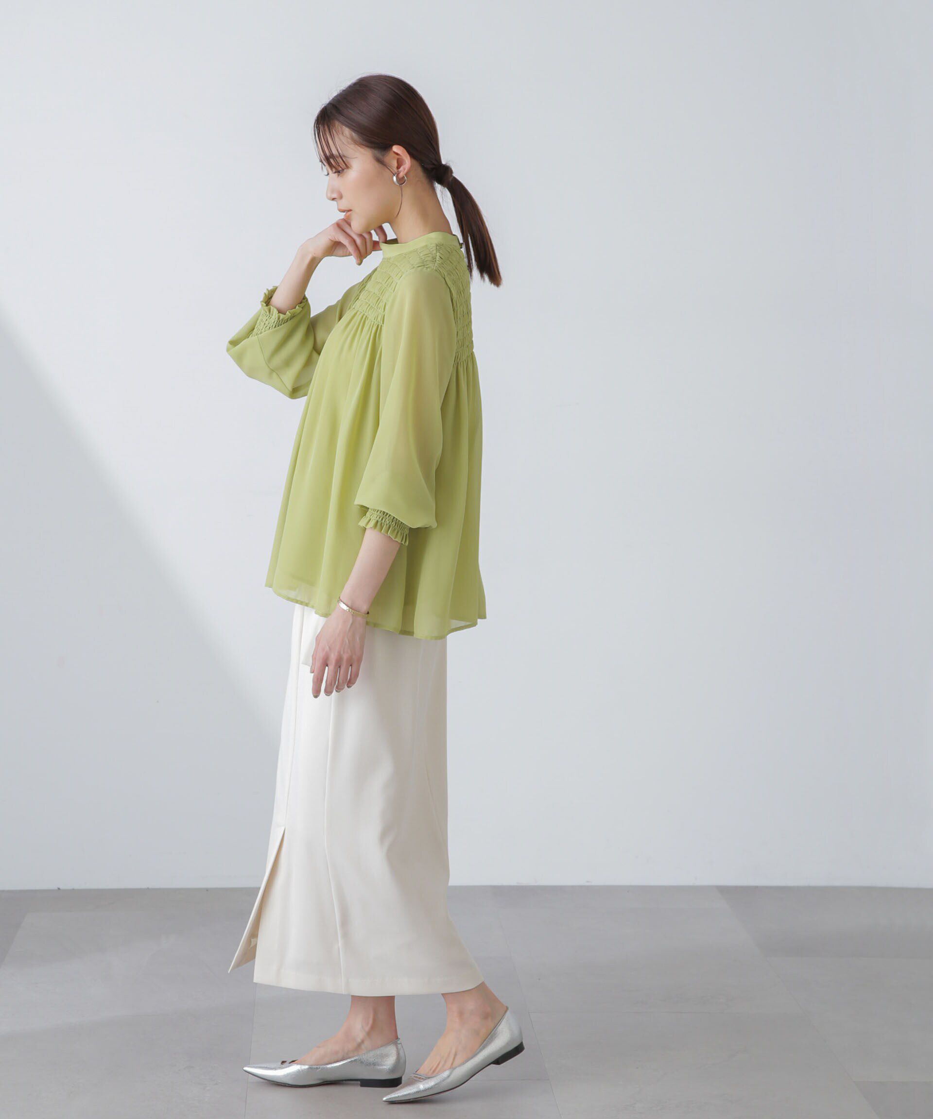 nano･universe「多機能素材サイドベルトストラップ風スカート(セットアップ可）」|スカート|