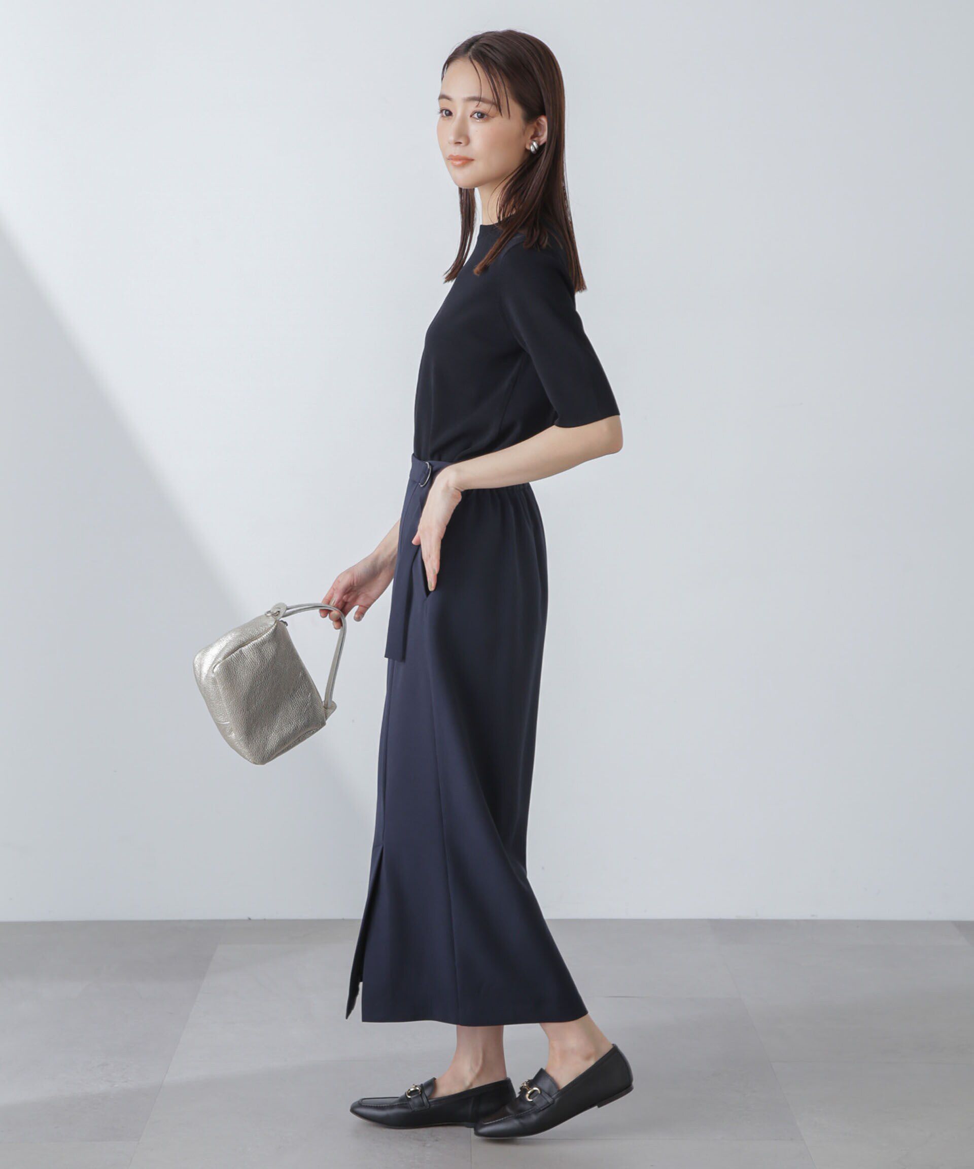 nano･universe「多機能素材サイドベルトストラップ風スカート(セットアップ可）」|スカート|