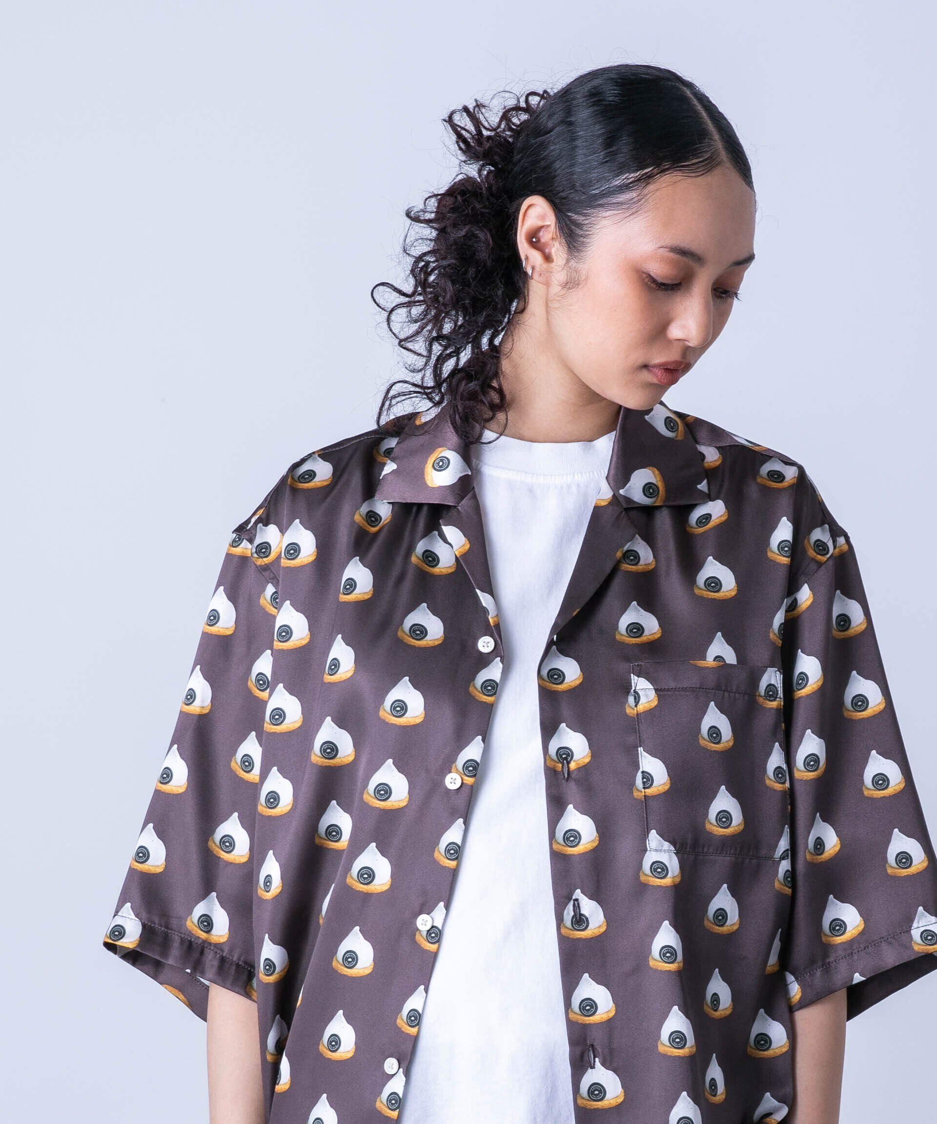 nano･universe「「HOTEL PALACE(オテルパラス)」スイーツプリントオープンカラーシャツ」|シャツ・ブラウス|