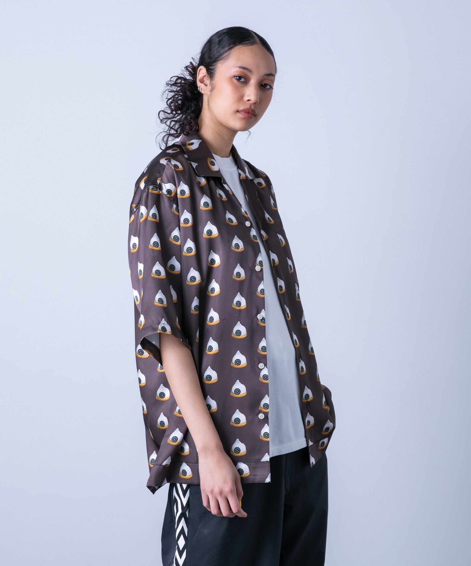 nano･universe「「HOTEL PALACE(オテルパラス)」スイーツプリントオープンカラーシャツ」|シャツ・ブラウス|