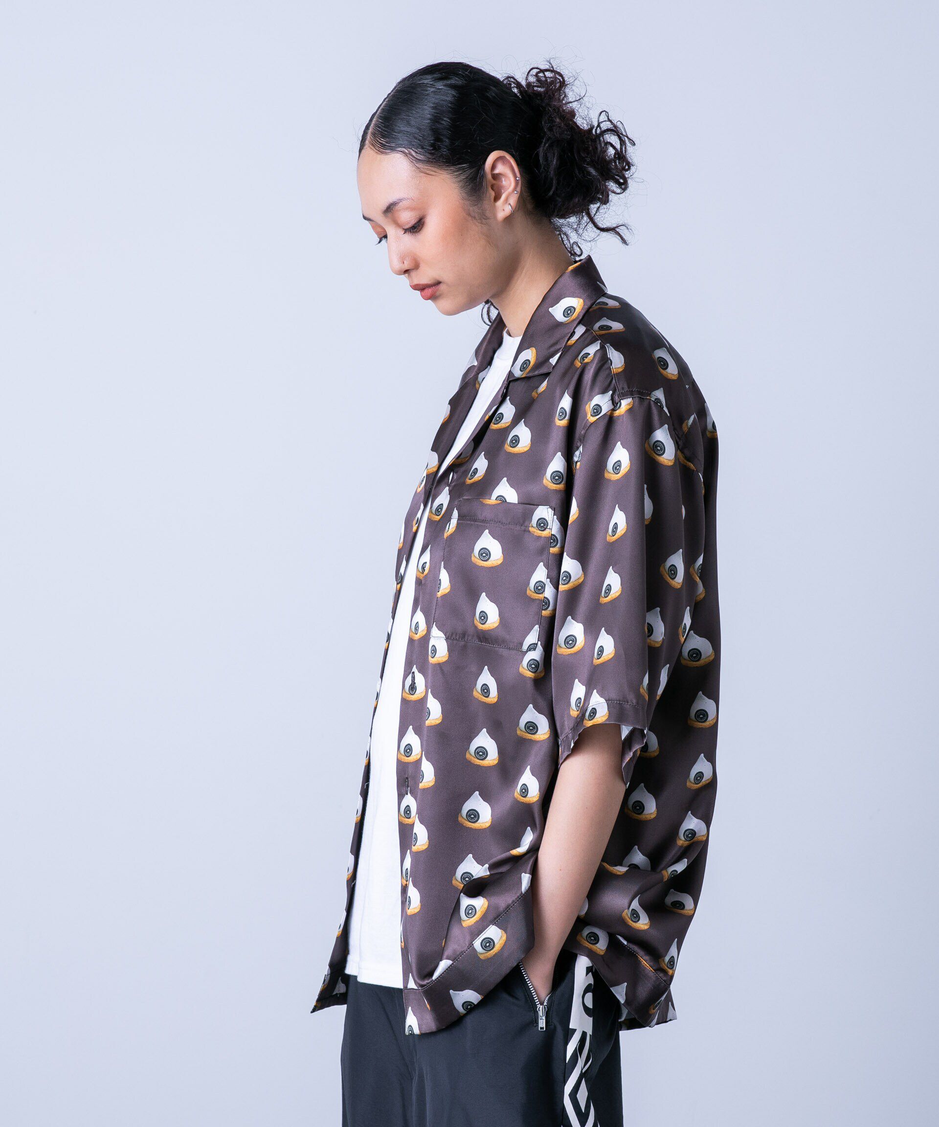 nano･universe「「HOTEL PALACE(オテルパラス)」スイーツプリントオープンカラーシャツ」|シャツ・ブラウス|