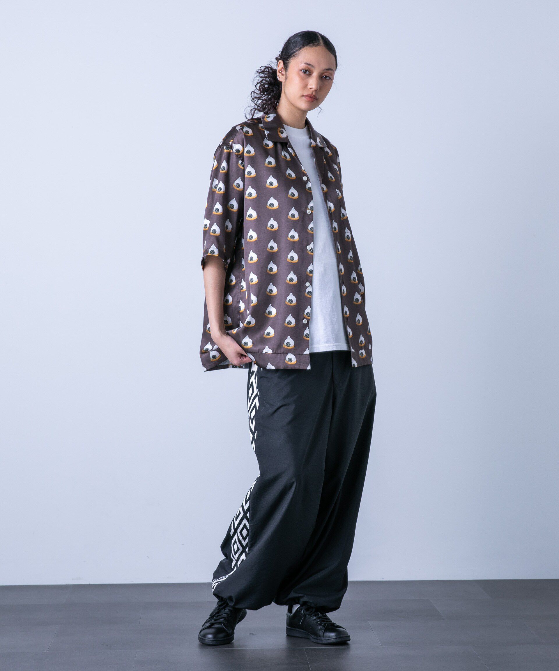 nano･universe「「HOTEL PALACE(オテルパラス)」スイーツプリントオープンカラーシャツ」|シャツ・ブラウス|