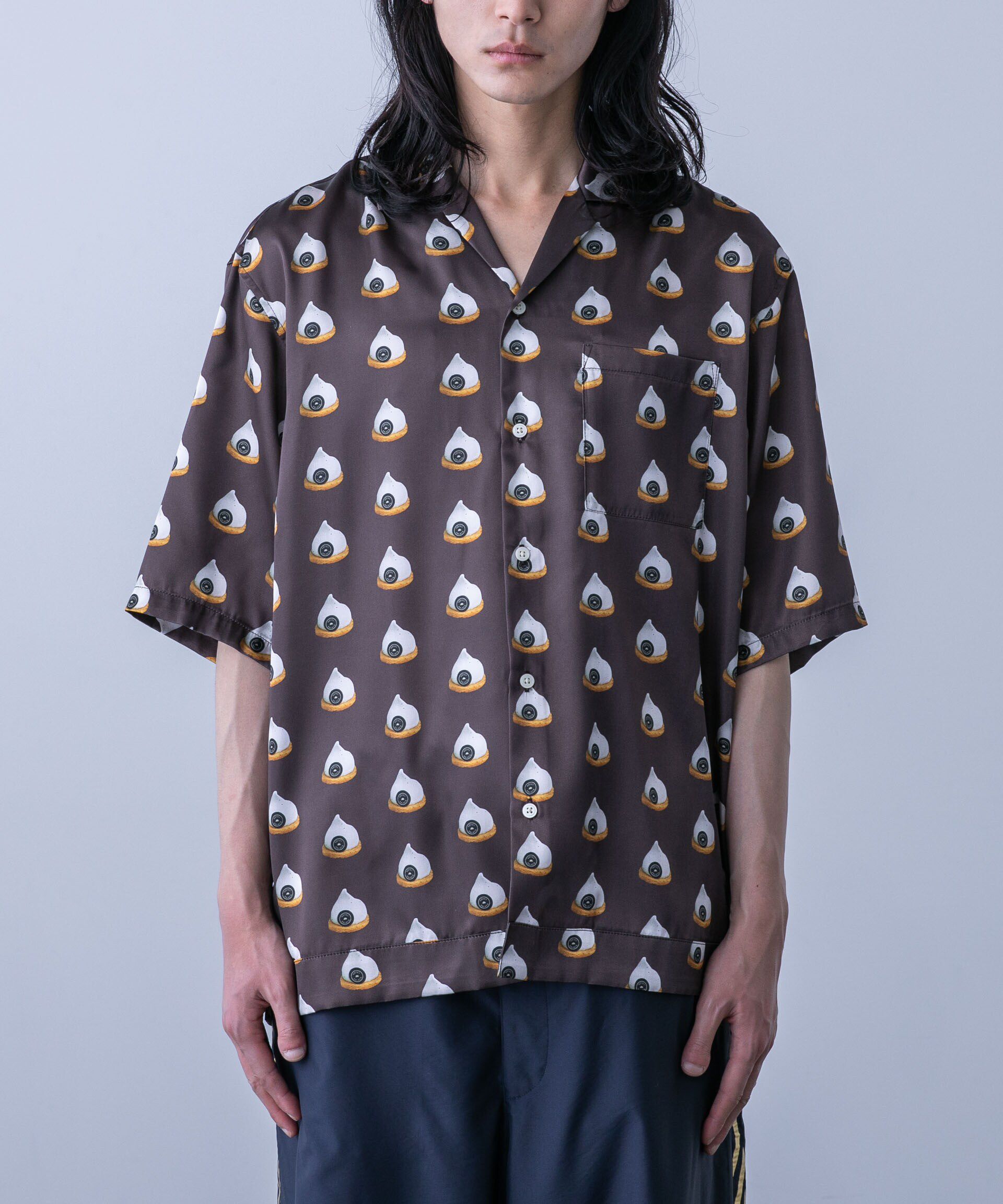 nano･universe「「HOTEL PALACE(オテルパラス)」スイーツプリントオープンカラーシャツ」|シャツ・ブラウス|