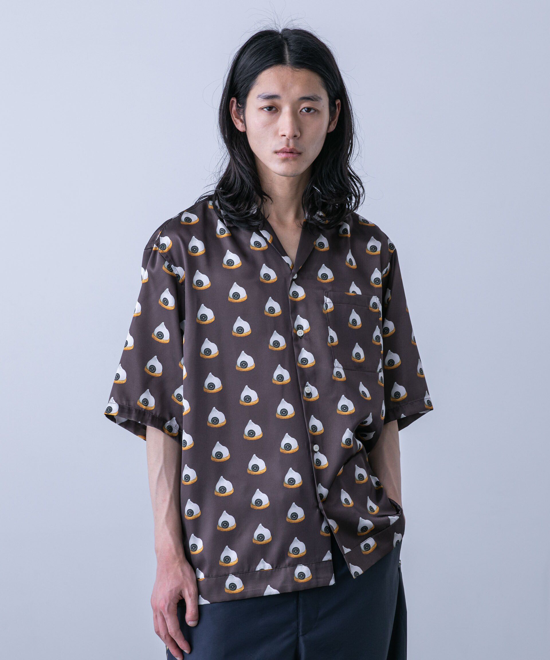 nano･universe「「HOTEL PALACE(オテルパラス)」スイーツプリントオープンカラーシャツ」|シャツ・ブラウス|