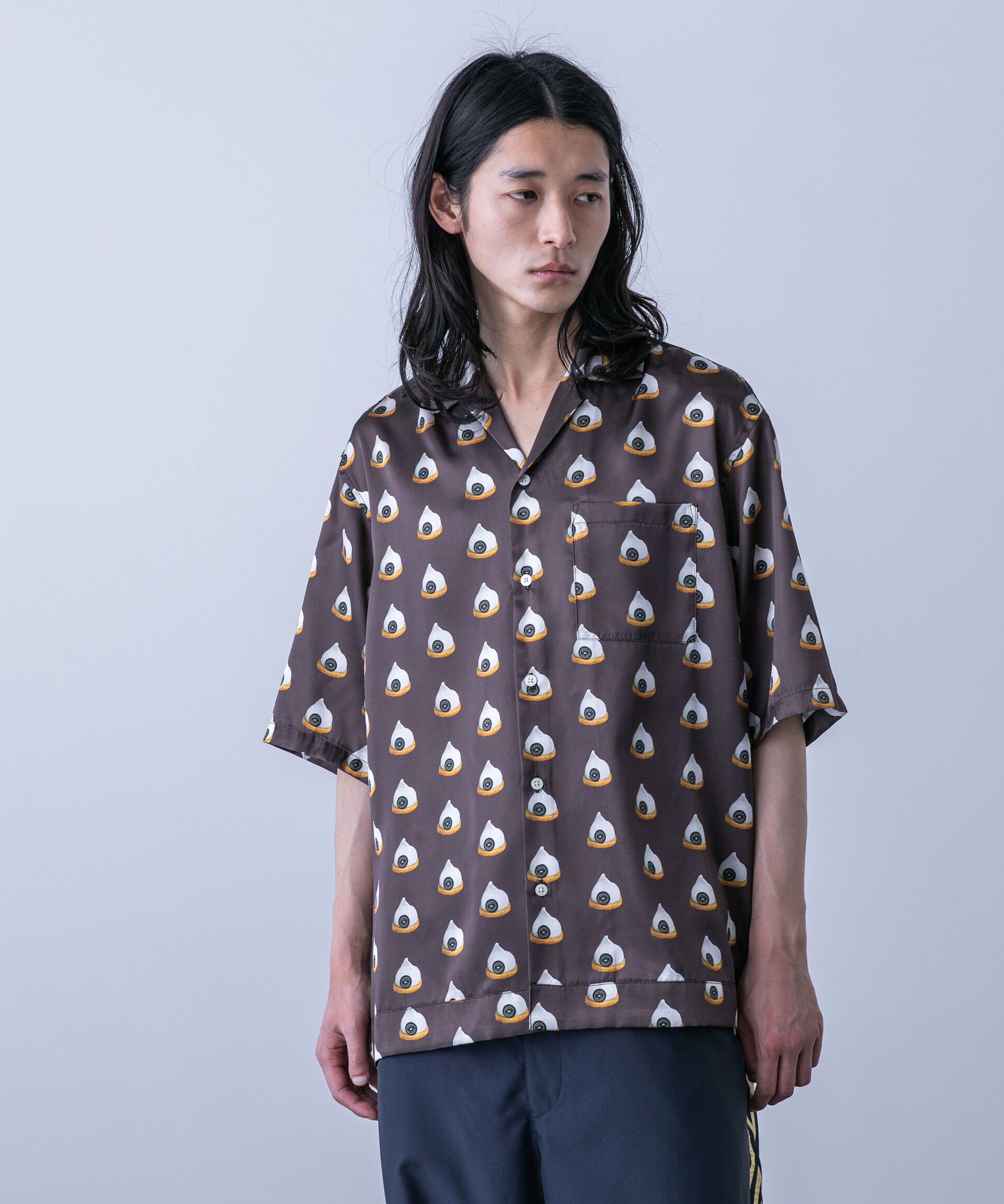 nano･universe「「HOTEL PALACE(オテルパラス)」スイーツプリントオープンカラーシャツ」|シャツ・ブラウス|