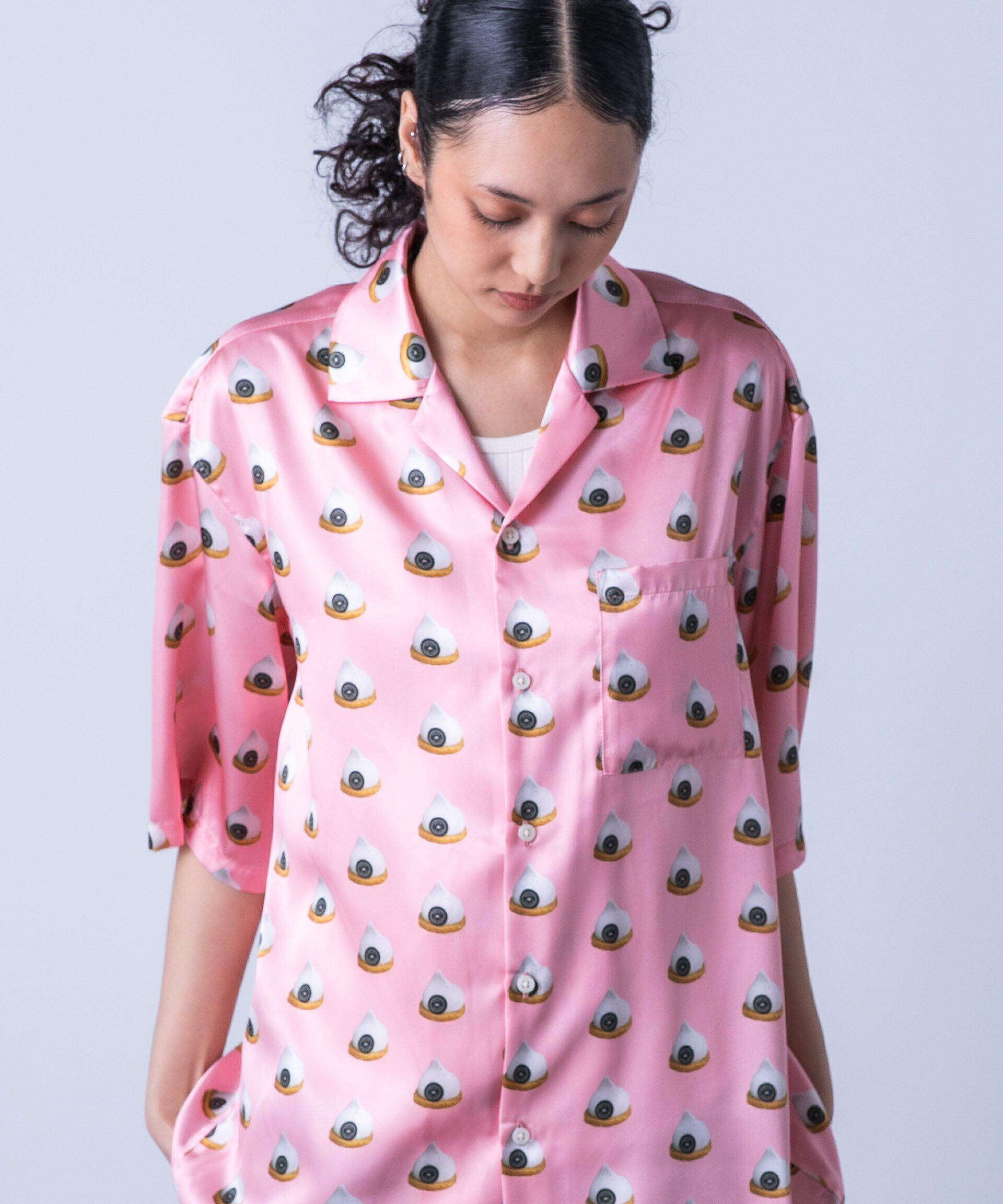 nano･universe「「HOTEL PALACE(オテルパラス)」スイーツプリントオープンカラーシャツ」|シャツ・ブラウス|